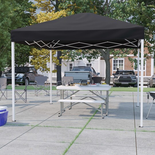 Emma and Oliver; Emma and Oliver Tamar 8'x8' Weather Resistant, UV Coated Pop Up Canopy Tent with Reinforced Corners, Height Adjustable Frame and Carry Bag; Category:Outdoor Furniture; Image:1